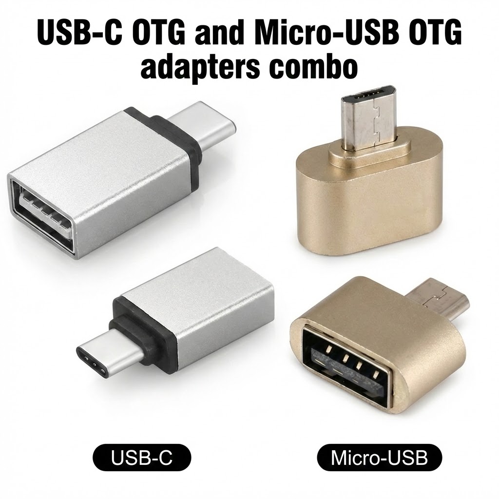 USB OTG Adapters Combo (Micro-USB and USB-C)